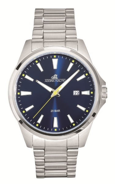 Adora Nautic Herrenuhr Edelstahl Datum Blau 20BAR 41mm AN2435