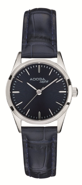 Adora Damenuhr Quarz Saphirglas Leder Blau 26mm AS4852