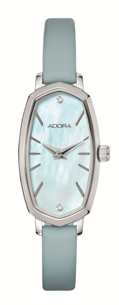 Adora Damenuhr Datum Quarz Leder Blau 19mm AT5769