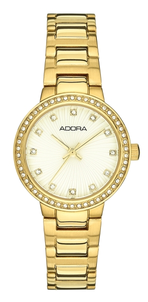 Adora Damenuhr Edelstahl Quarz Goldfarben 28mm AT5827