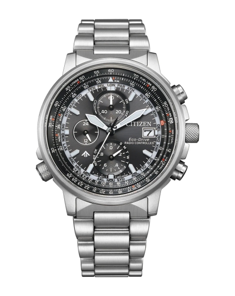 Citizen Promaster Herrenuhr Funkuhr Solar Saphirglas Schwarz AT8300-58E