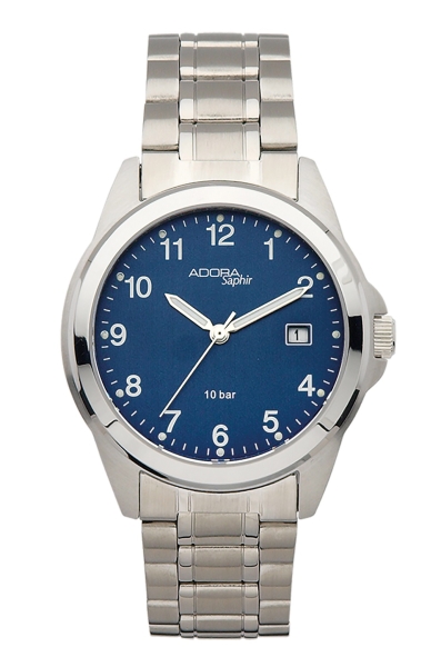 Adora Herrenuhr Edelstahl Saphirglas 10BAR Blau 37mm AS4279