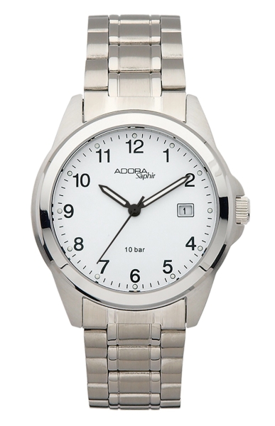 Adora Herrenuhr Edelstahl Saphirglas 10BAR Weiss 37mm AS4280