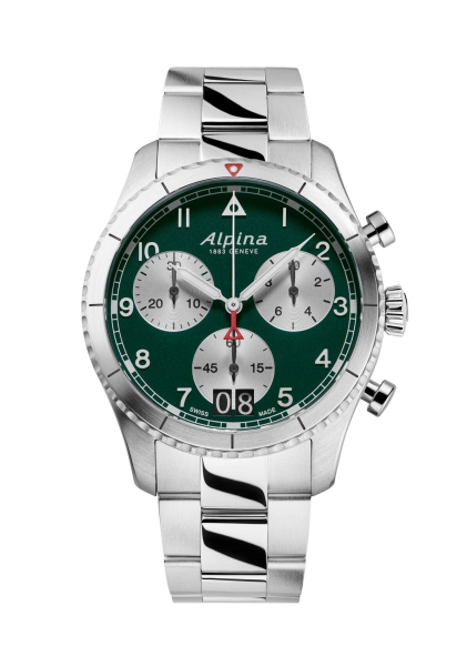 Alpina Startimer Pilot Herrenuhr Chronograph Grün AL-372GRS4S26B