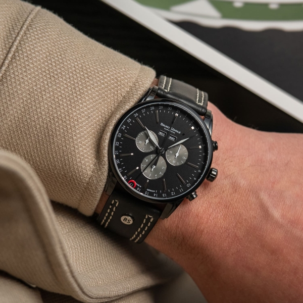 Bruno Söhnle Glashütte Uhr Atrium Chrono Limited Schwarz 17-73250-711