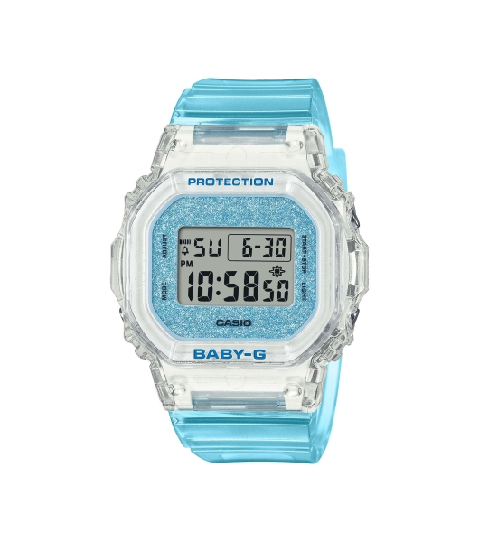 Casio Baby-G Damenuhr Digital Alarm Licht Transparent Blau BGD-565GC-2ER