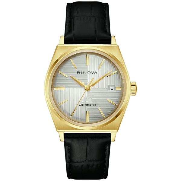 Bulova Herrenuhr Sinatra Automatik Saphirglas Goldfarben 37mm 97B243