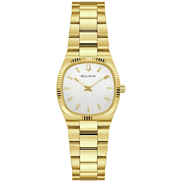 Bulova Damenuhr Super Seville Edelstahl Saphirglas Goldfarben 97L189