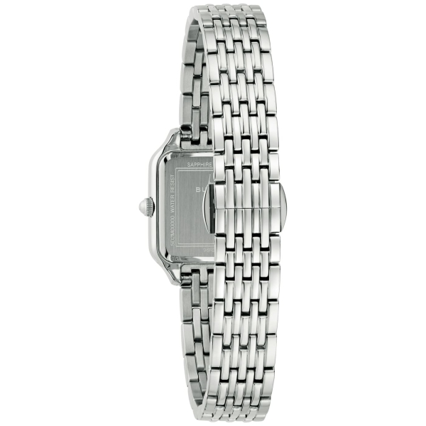 Bulova Damenuhr Edelstahl Saphirglas Perlmutt 23mm 96R256