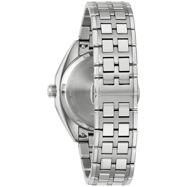 Bulova Herrenuhr Edelstahl Datum Saphirglas Rot 40mm 96B401