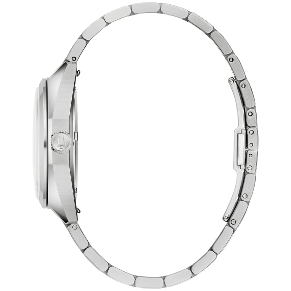 Bulova Herrenuhr Edelstahl Datum Saphirglas Rot 40mm 96B401