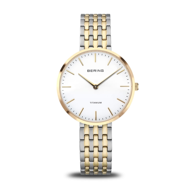 Bering Damenuhr Titan Saphirglas Bicolor 19334-010