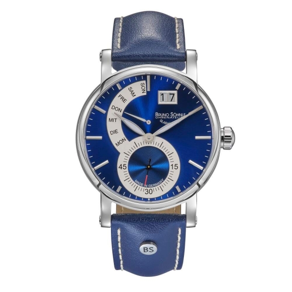 Bruno Söhnle Glashütte Herrenuhr Pesaro II Blau 17-13073-383