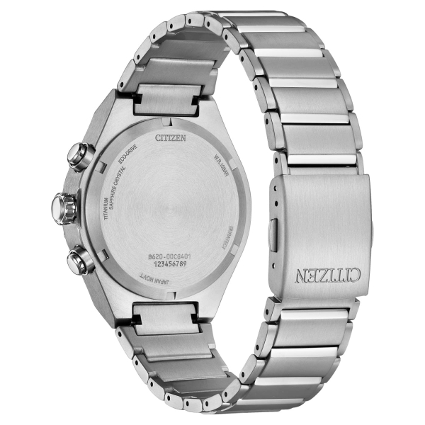 Citizen Herrenuhr Titan Solar Chrono Saphirglas 10BAR Weiss CA4690-51A