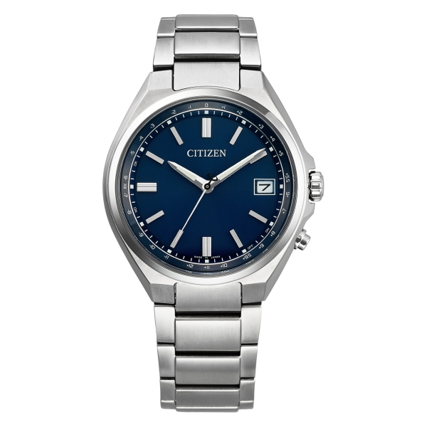 Citizen Herrenuhr Funkuhr Solar Titan 10BAR Blau 37,5mm CB1160-55L
