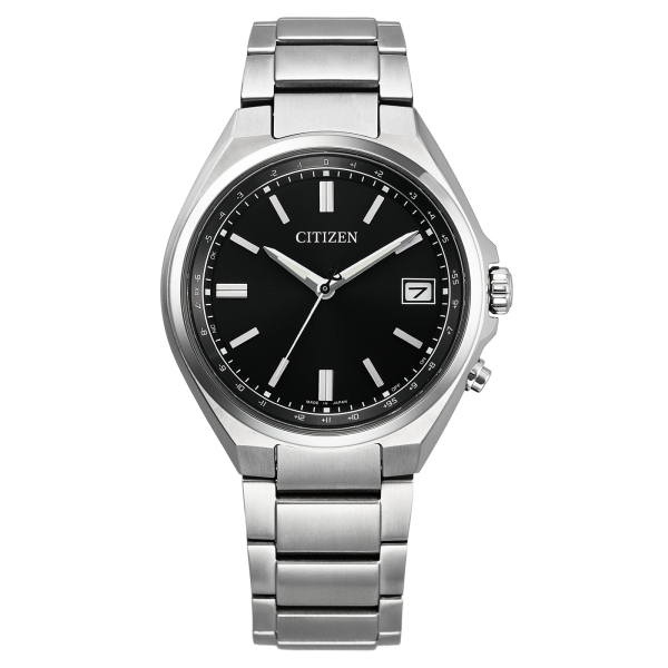Citizen Herrenuhr Funkuhr Solar Titan 10BAR Schwarz 37,5mm CB1160-55E