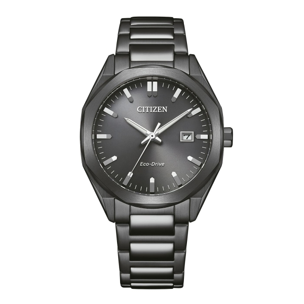 Citizen Herrenuhr Eco-Drive Solar Datum 10BAR Grau 38mm BM7625-80H