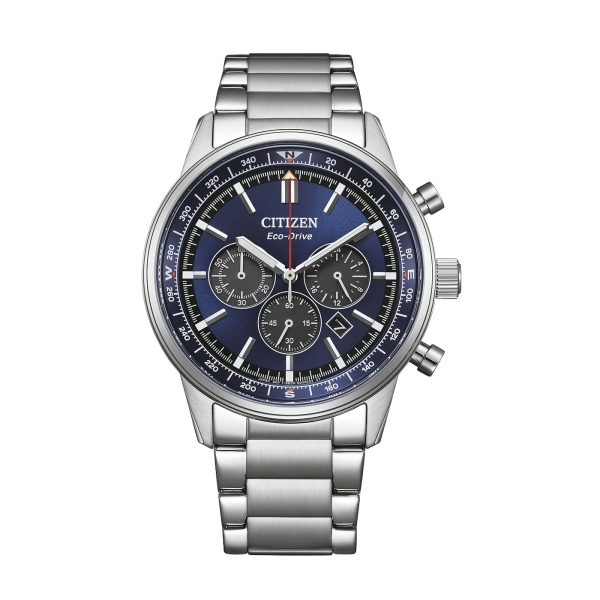 Citizen Herrenuhr Chronograph Eco-Drive Solar Blau 10BAR CA4720-52L