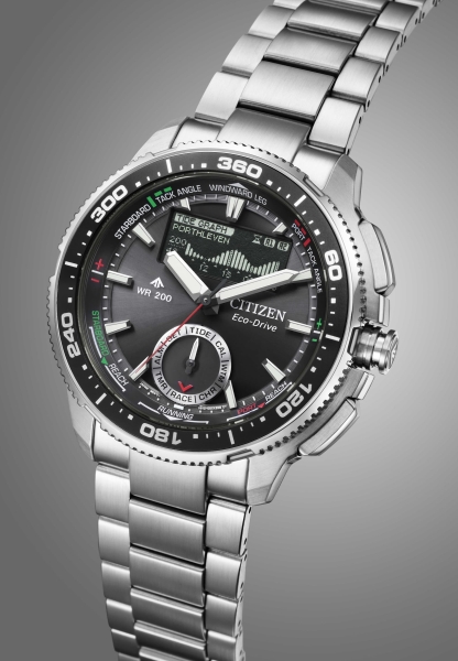 Citizen Herrenuhr Promaster Solar Edelstahl Alarm Schwarz JV3001-53E