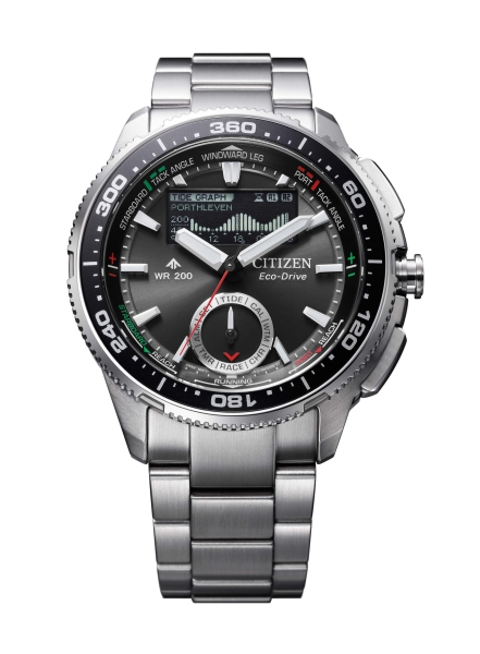 Citizen Herrenuhr Promaster Solar Edelstahl Alarm Schwarz JV3001-53E