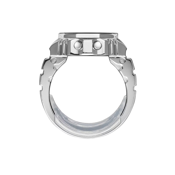 Casio Uhr Ring Ringuhr 50th Anniversary Digital Edelstahl Licht CRW-001-1ER