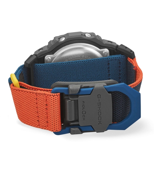 Casio G-SHOCK Herrenuhr Digital Grau Blau Textilband DW-5600MNC-8A2ER