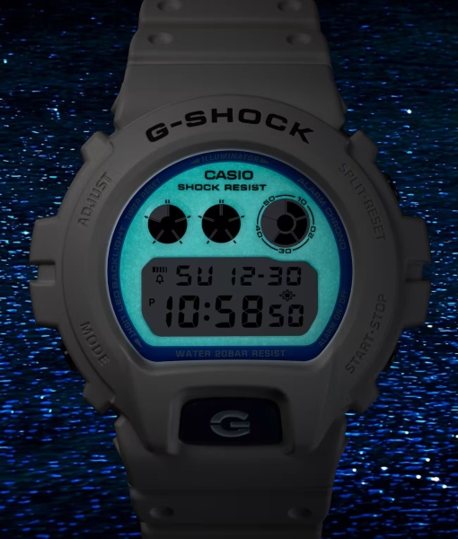 Casio G-SHOCK Herrenuhr Digital Weiss Blau 20BAR DW-6900HDS-7ER