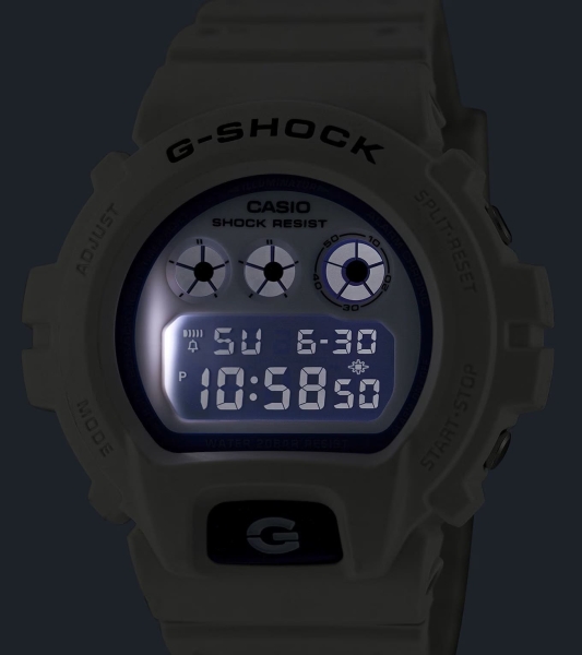 Casio G-SHOCK Herrenuhr Digital Weiss Blau 20BAR DW-6900HDS-7ER