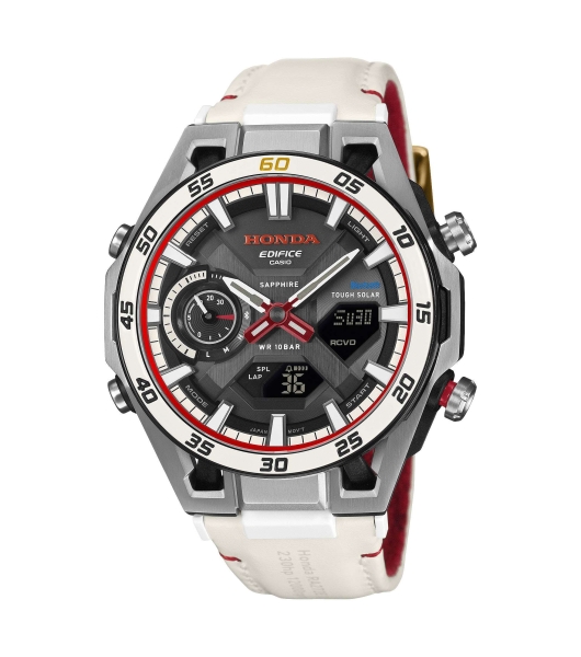 Casio Edifice x Honda Herrenuhr Solar Saphirglas Leder ECB-2300HR-1AER