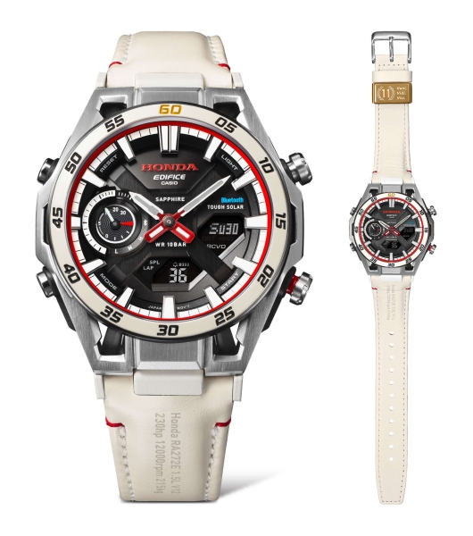 Casio Edifice x Honda Herrenuhr Solar Saphirglas Leder ECB-2300HR-1AER
