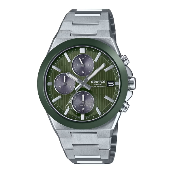 Casio Edifice Herrenuhr Solar Saphirglas Chrono Grün 40mm EFS-S650D-3AEF