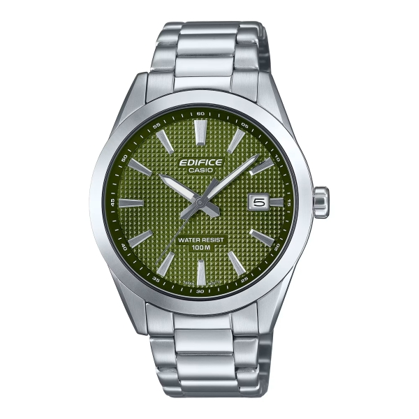 Casio Edifice Herrenuhr Edelstahl Datum Grün 40mm 10BAR EFV-160D-3AVEF