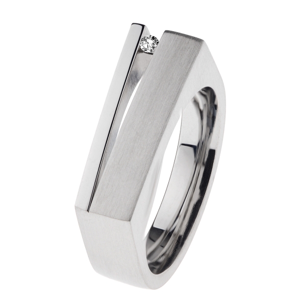 Ernstes Design Ring Edelstahl matt/poliert Größe 58 R729.58