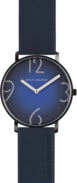 Rolf Cremer Damenuhr Flat 44V Leder Blau 44mm Groß 504862
