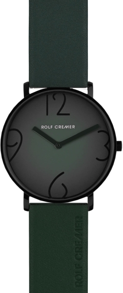 Rolf Cremer Damenuhr Flat 44V Leder Grün 44mm Groß 504864