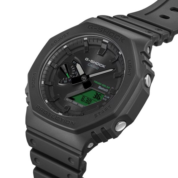 Casio G-SHOCK Herrenuhr Solar Bluetooth® Schwarz Grün GA-B2100BEG-1AER