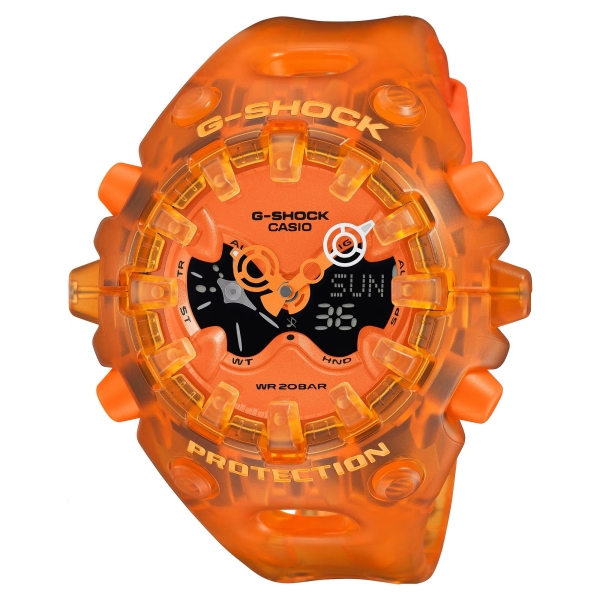 Casio G-SHOCK Herrenuhr Orange Transparent Groß 56mm GA-V01SKE-4AER