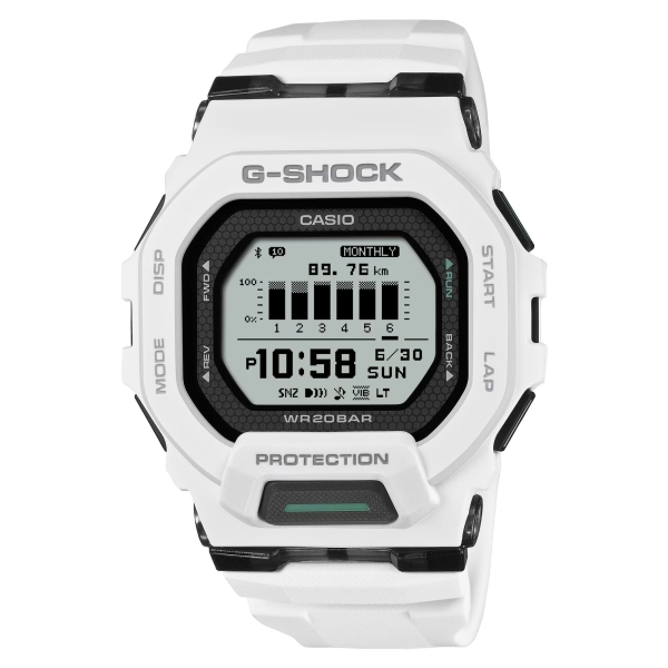 Casio G-SHOCK Herrenuhr Digital StepTracker Weiß GBD-200-7ER