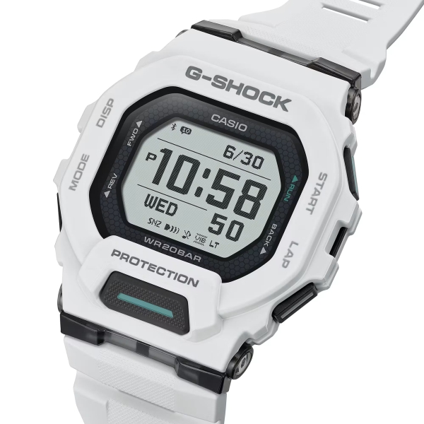 Casio G-SHOCK Herrenuhr Digital StepTracker Weiß GBD-200-7ER