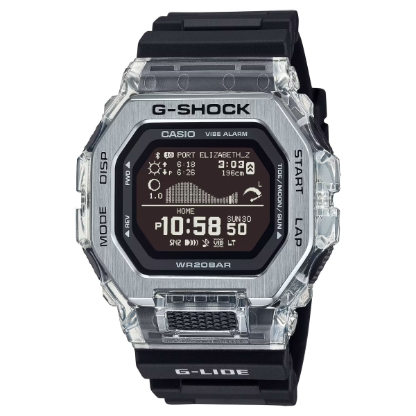 Casio G-SHOCK Herrenuhr Digital Ebbe-Flut Schwarz GBX-100S-1ER