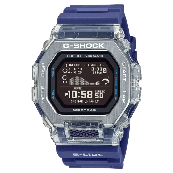 Casio G-SHOCK Herrenuhr Digital Ebbe-Flut Blau GBX-100S-2ER