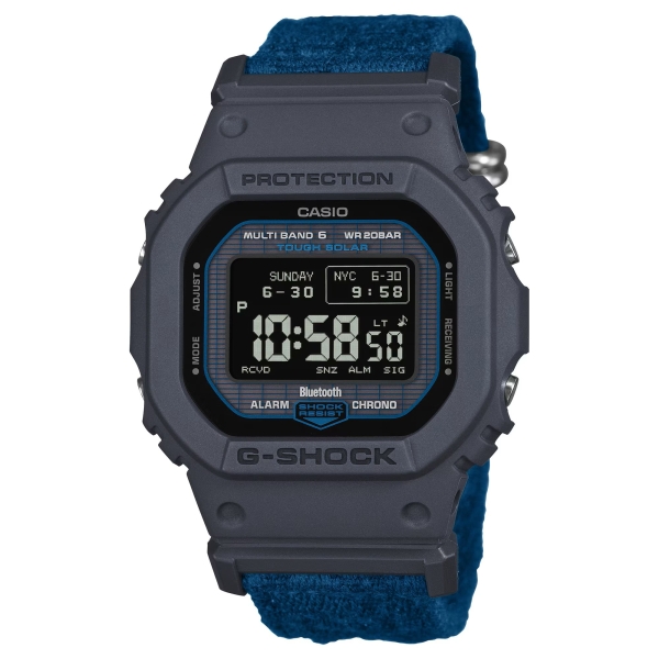 Casio G-SHOCK Herrenuhr Digital Funk Solar Blau Textilband GW-BX5600CBG-2ER
