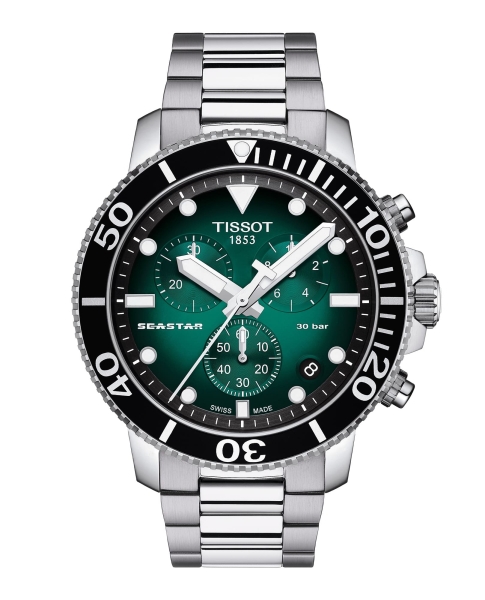 Tissot Herrenuhr Seastar 1000 Chrono Grün Saphirglas T120.417.11.091.01