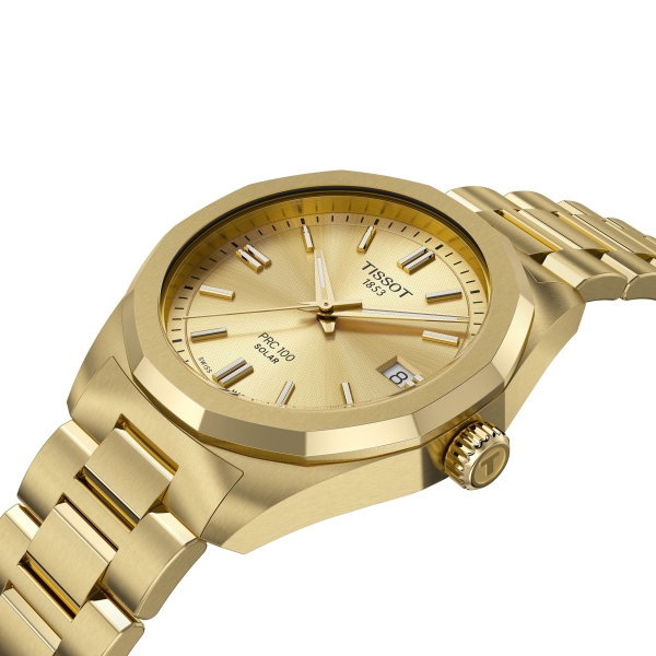 Tissot Damenuhr PRC 100 Solar Saphirglas Goldfarben 34mm T151.822.33.021.00