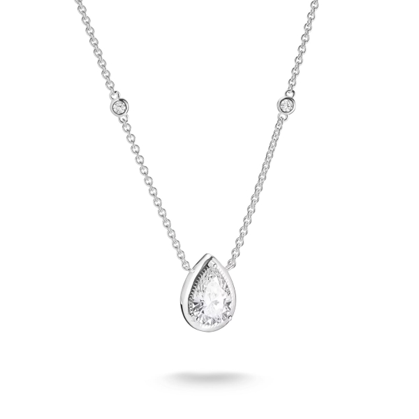 THOMAS SABO Halskette 925er Silber Tropfen Weiß 45-50cm KE2331-051-14-L50V