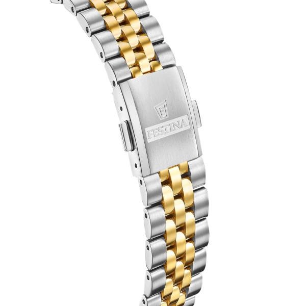 Festina Damenuhr Edelstahl Datum Saphirglas Bicolor Grün 29mm F20088/4