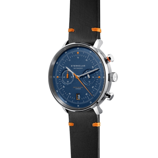 Sternglas Hamburg Chrono Edition Küste Saphirglas Blau S01-HC06-EB05