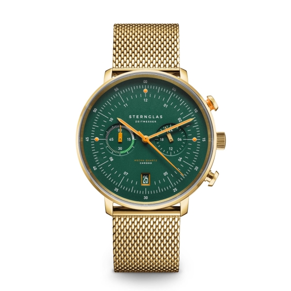 Sternglas Hamburg Chrono Saphirglas Milanaise Goldfarben S01-HCV22-MI05