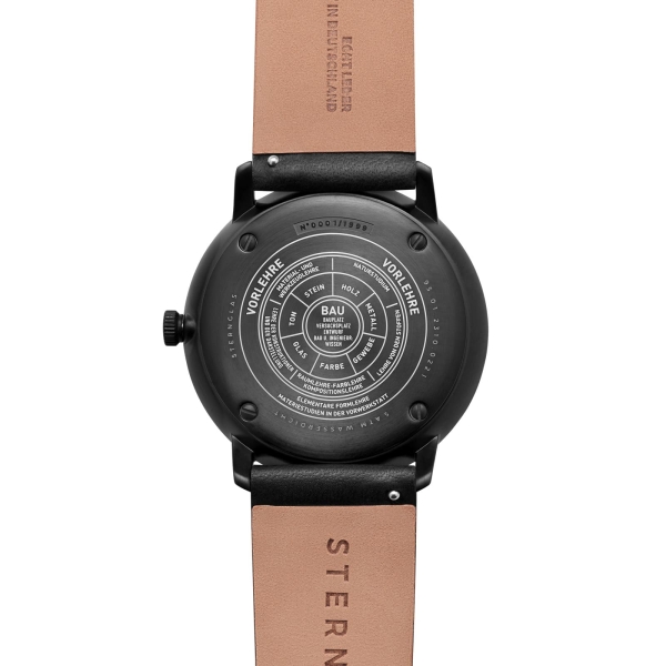 Sternglas Naos Edition Bauhaus III Uhr Schwarz Limited Leder S01-NAB15-EB09