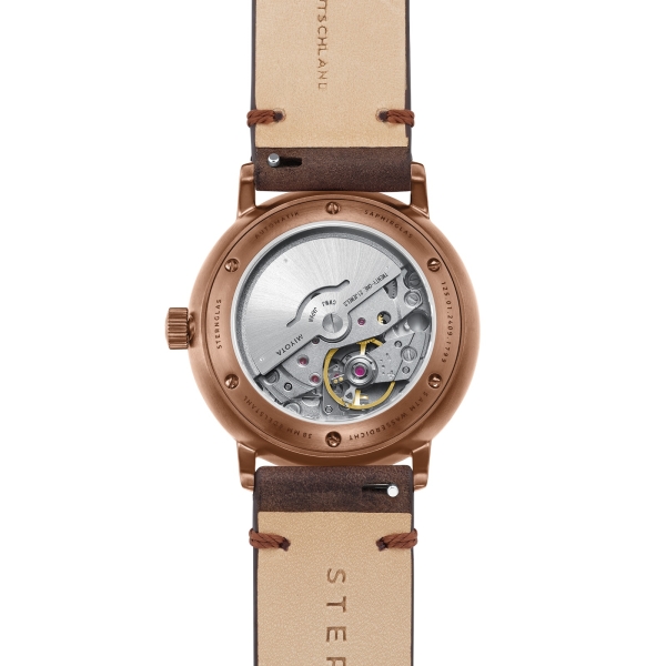 Sternglas Herrenuhr Naos Automatik Dunkelgrün Bronze Leder 38mm S02-NA35-VI17